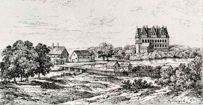 Zedenicker Schloss im Stich von Merian aus dem Jahre 1652